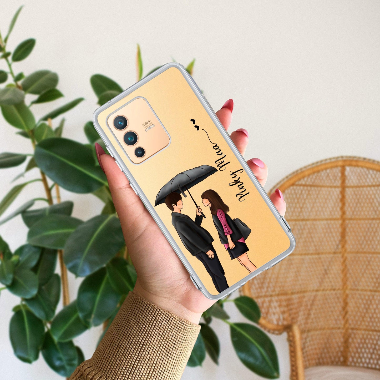 Caring Couple Customize Transparent Silicon Case For Vivo