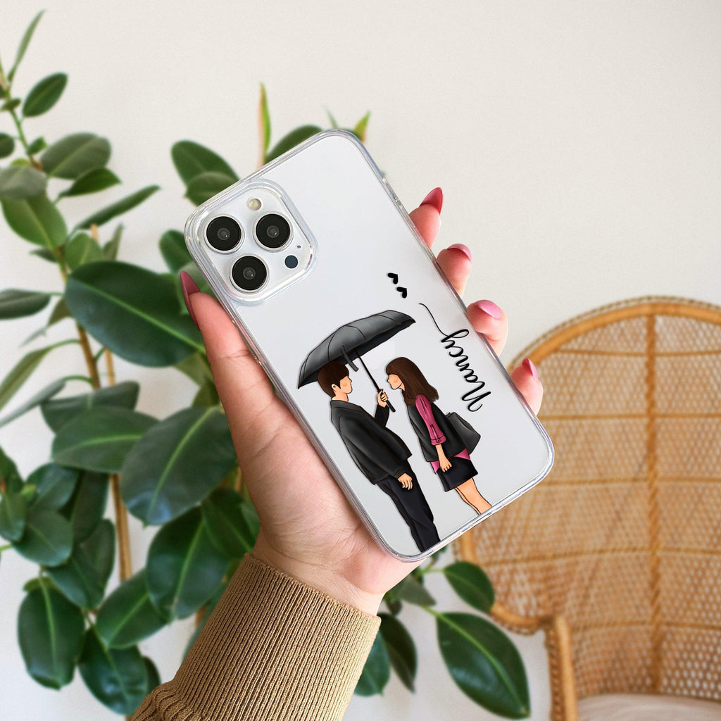 Caring Couple Customize Transparent Silicon Case For iPhone 14 Pro