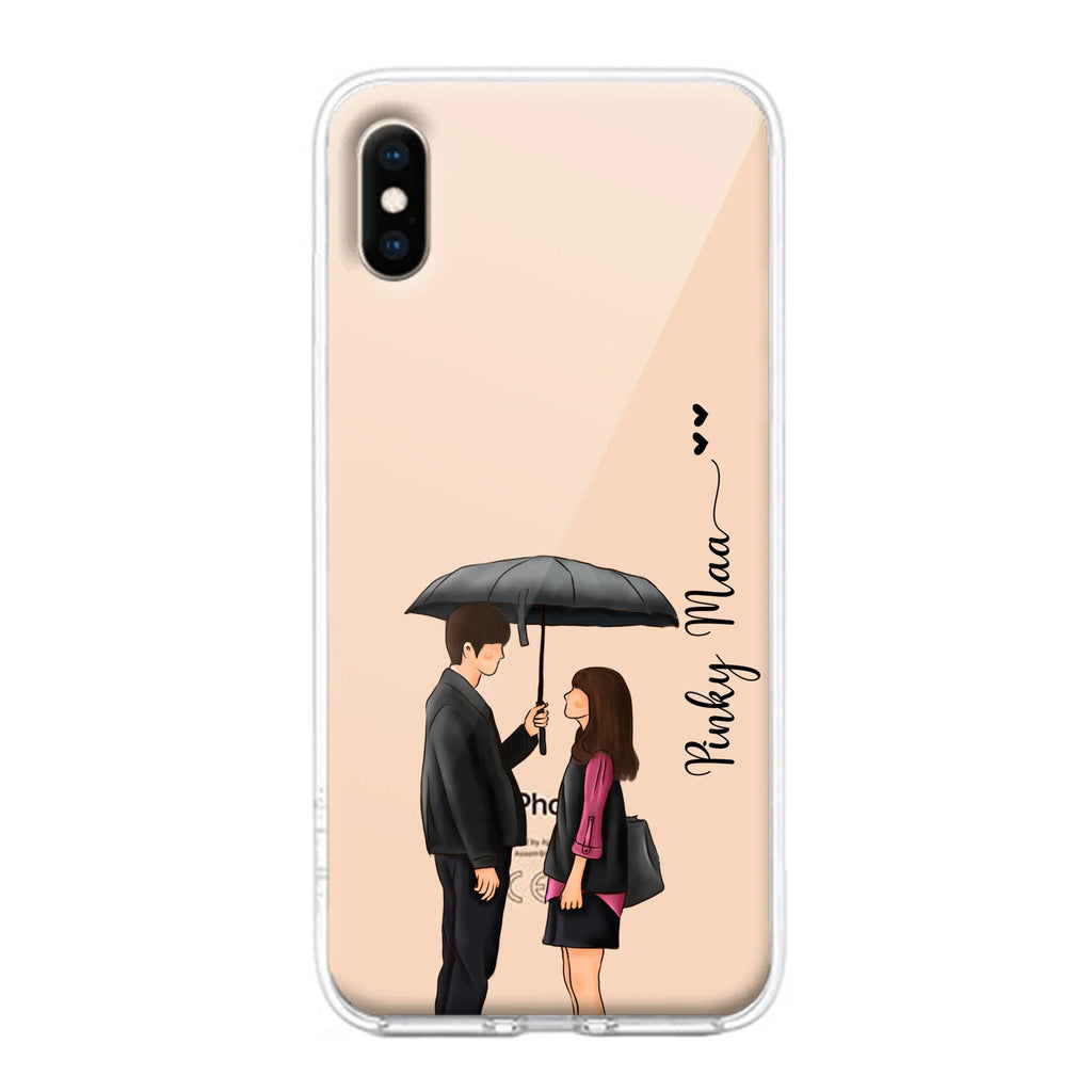 Caring Couple Customize Transparent Silicon Case For iPhone X/Xs
