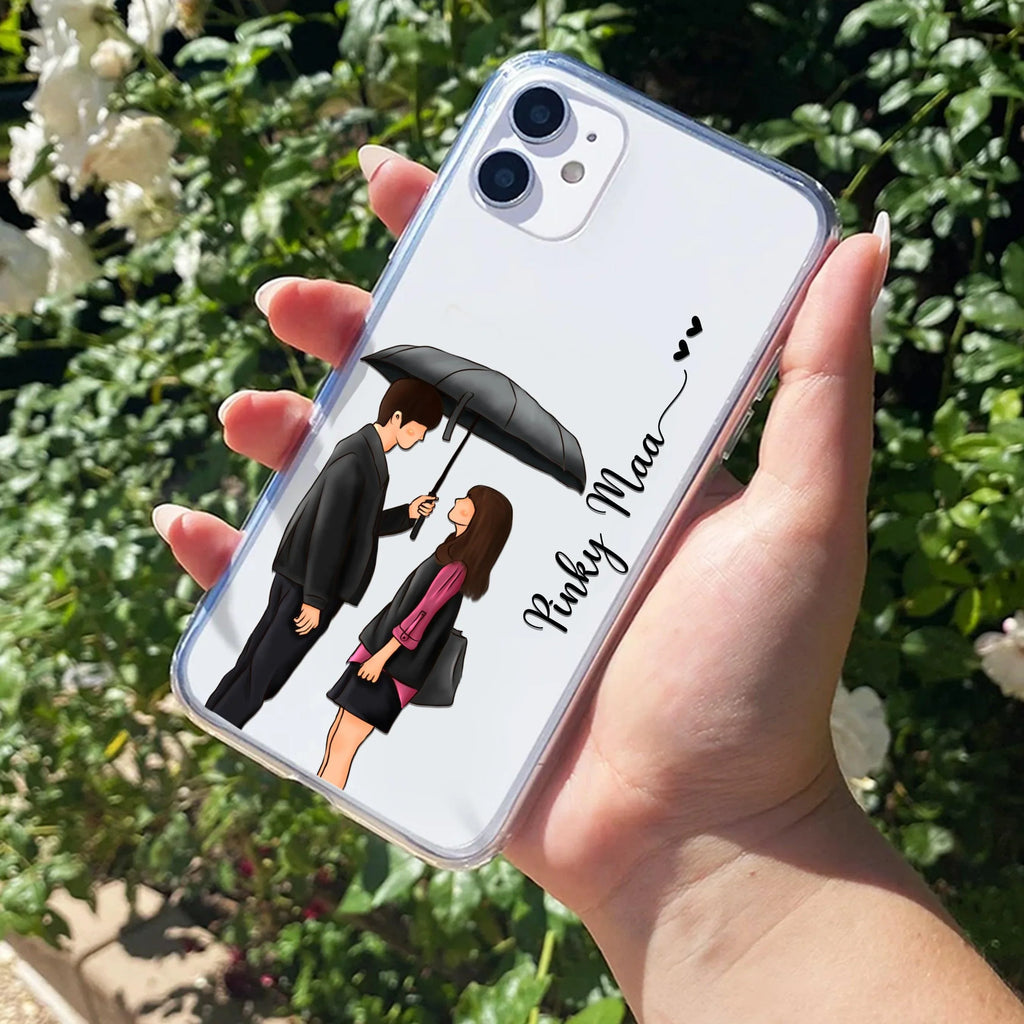 Caring Couple Customize Transparent Silicon Case For iPhone 13 Pro