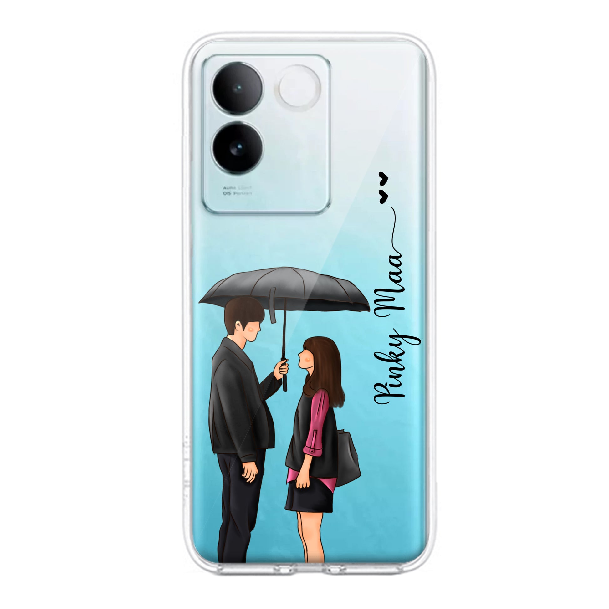 Caring Couple Customize Transparent Silicon Case For iQOO ShopOnCliQ