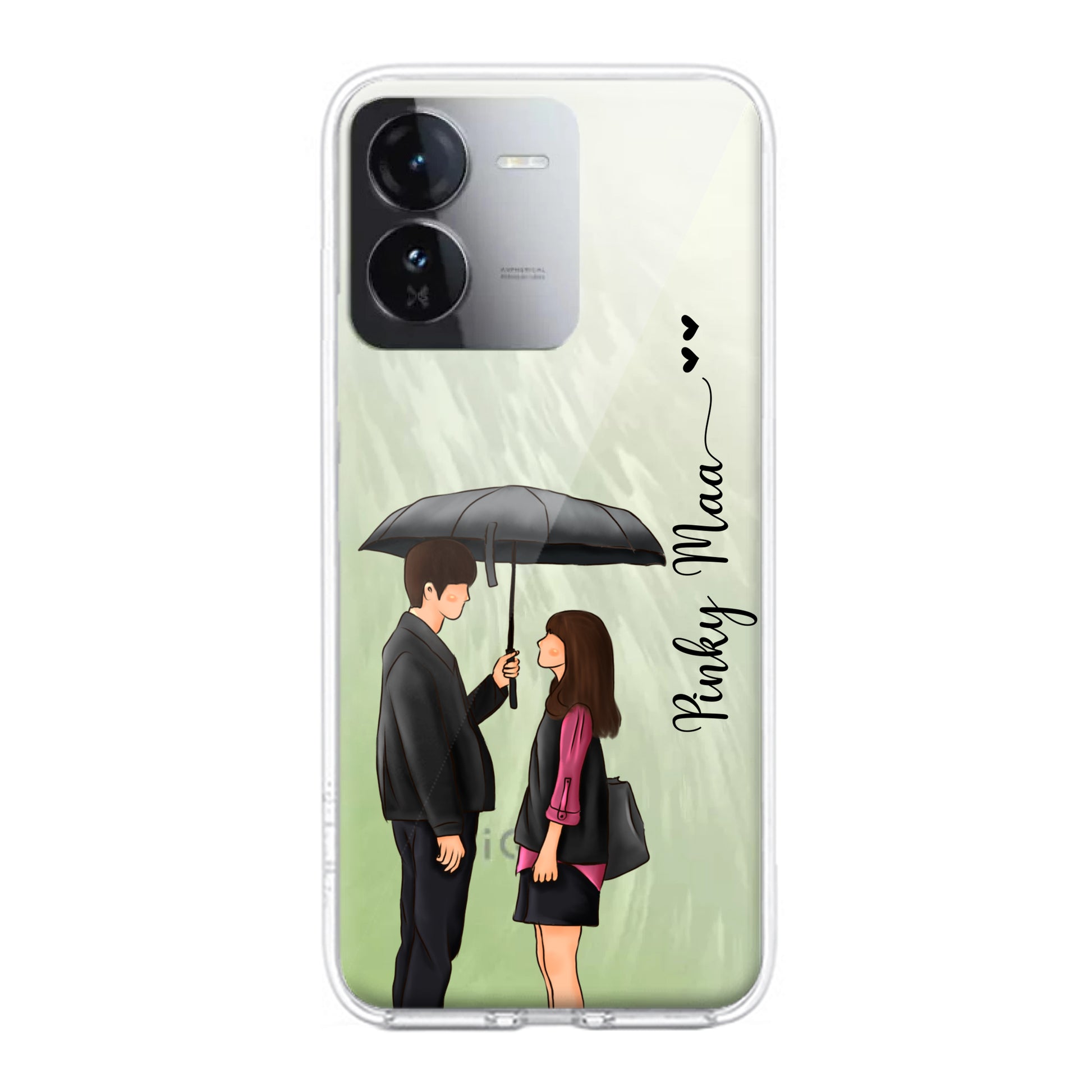 Caring Couple Customize Transparent Silicon Case For iQOO ShopOnCliQ