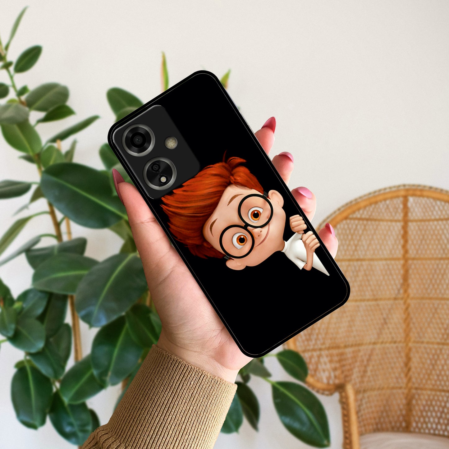 Cartoon Boy Glossy Metal Case Cover For Oppo - ShopOnCliQ