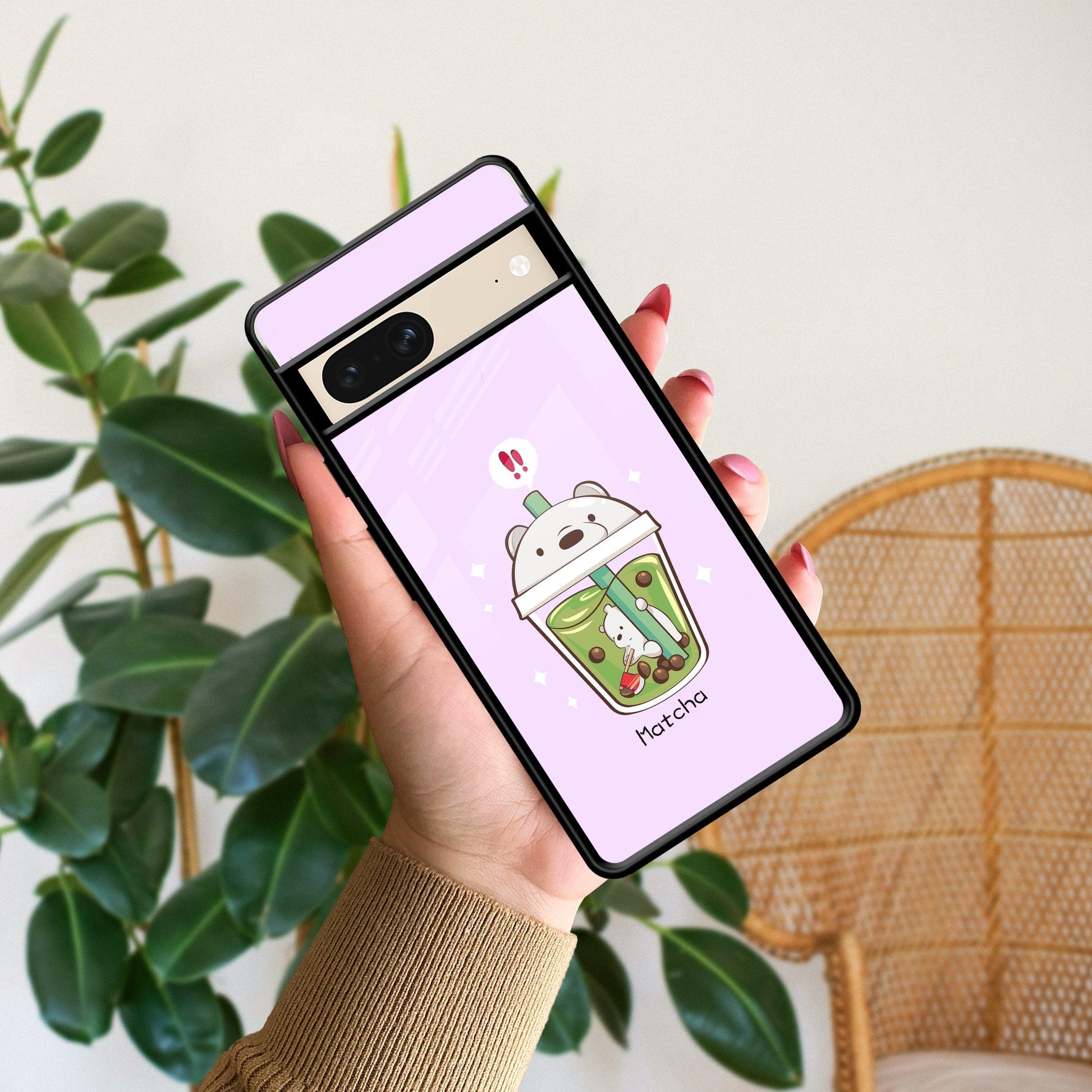 Cartoon Matcha Tea We Bare Bears Glossy Metal Case Cover For Google - ShopOnCliQ