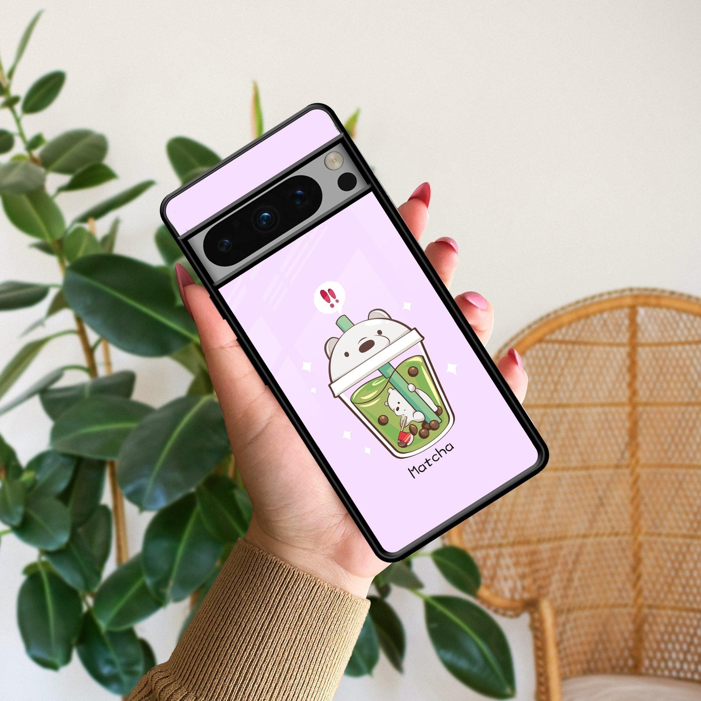 Cartoon Matcha Tea We Bare Bears Glossy Metal Case Cover For Google - ShopOnCliQ