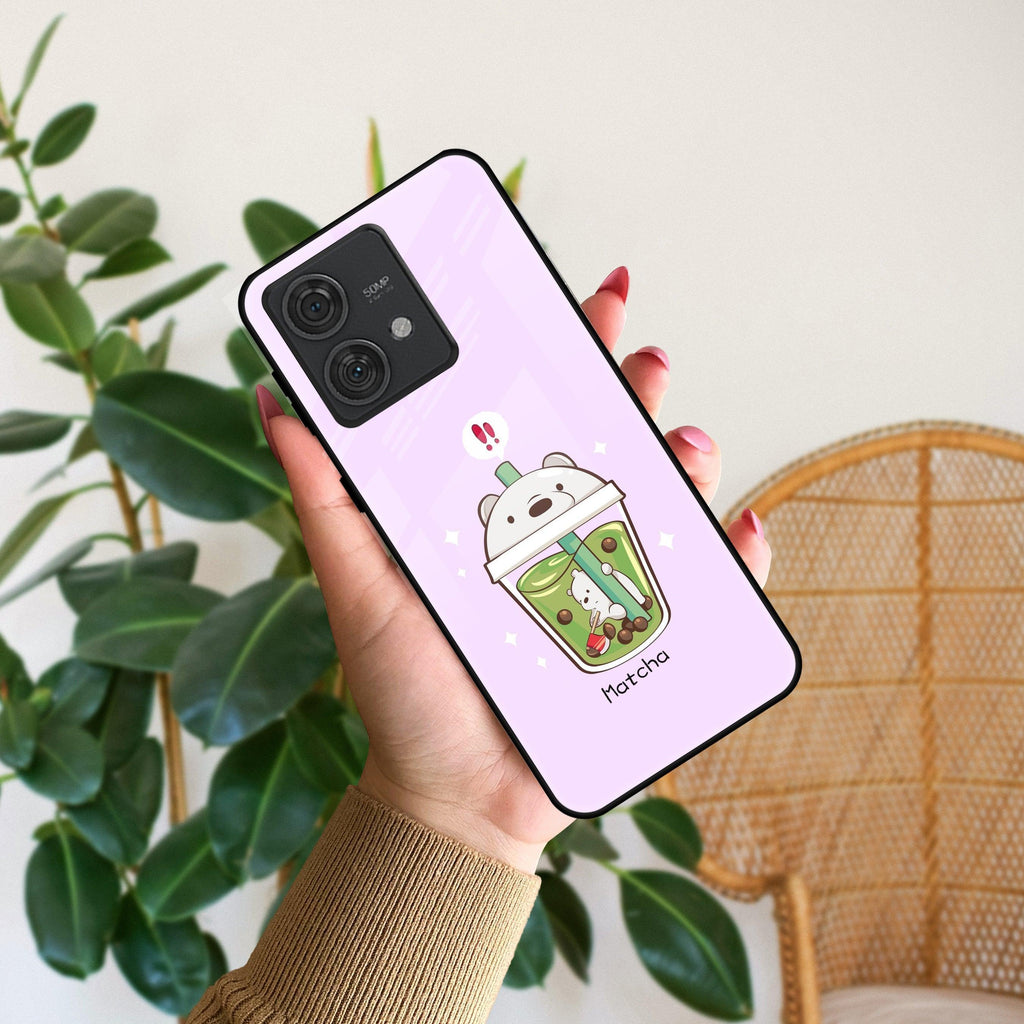 Cartoon Matcha Tea We Bare Bears Glossy Metal Case Cover For Motorola - ShopOnCliQ