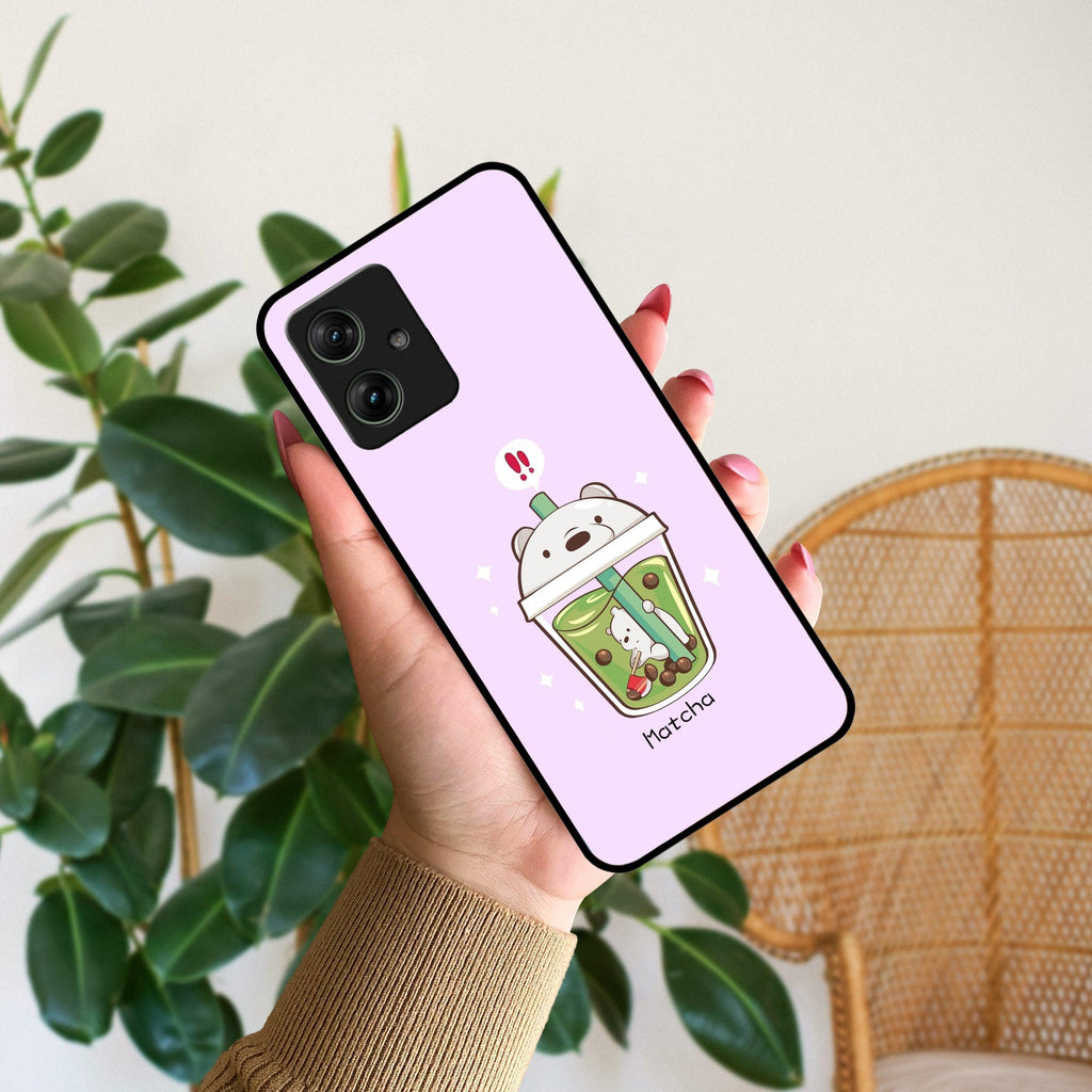 Cartoon Matcha Tea We Bare Bears Glossy Metal Case Cover For Motorola - ShopOnCliQ