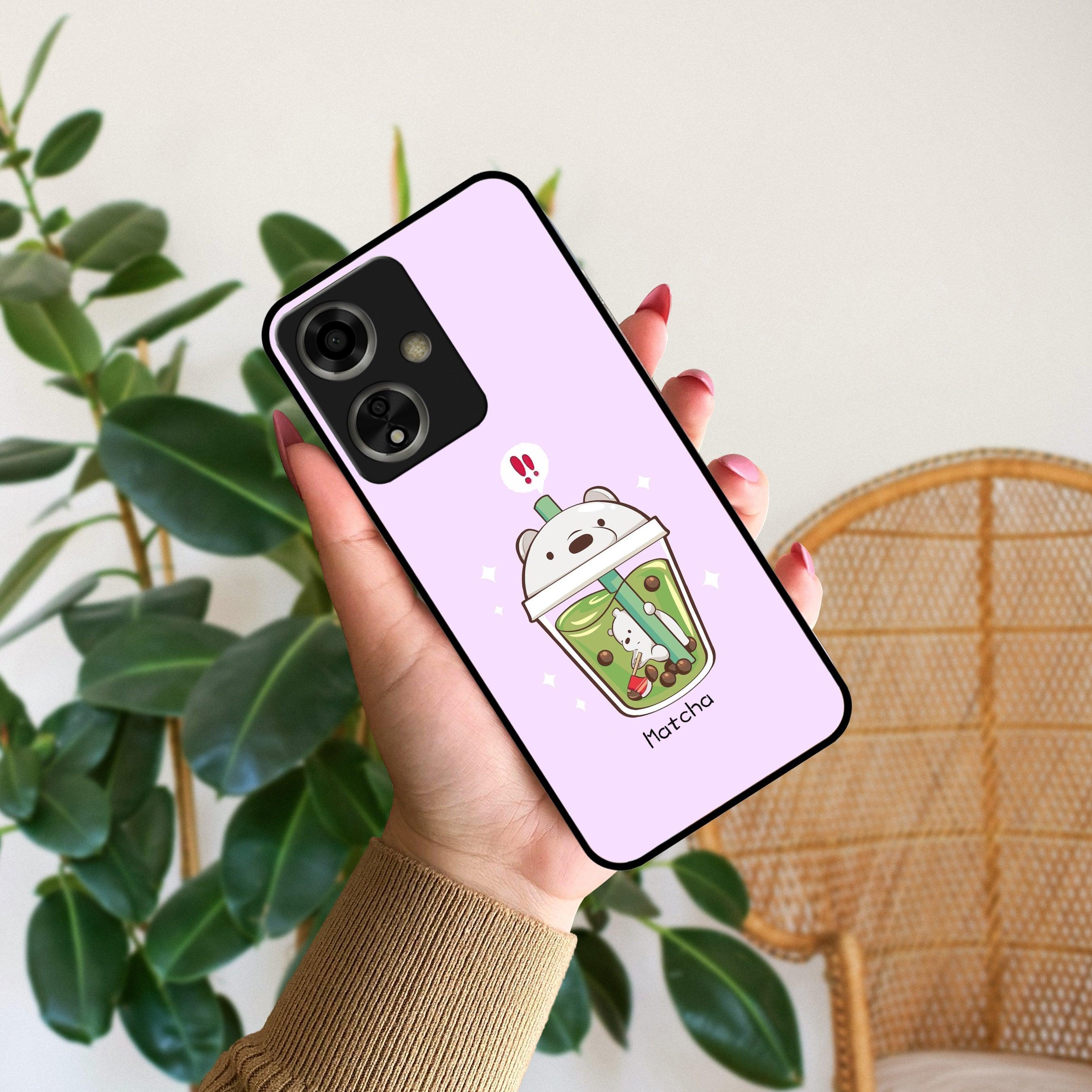 Cartoon Matcha Tea We Bare Bears Glossy Metal Case Cover For Oppo - ShopOnCliQ