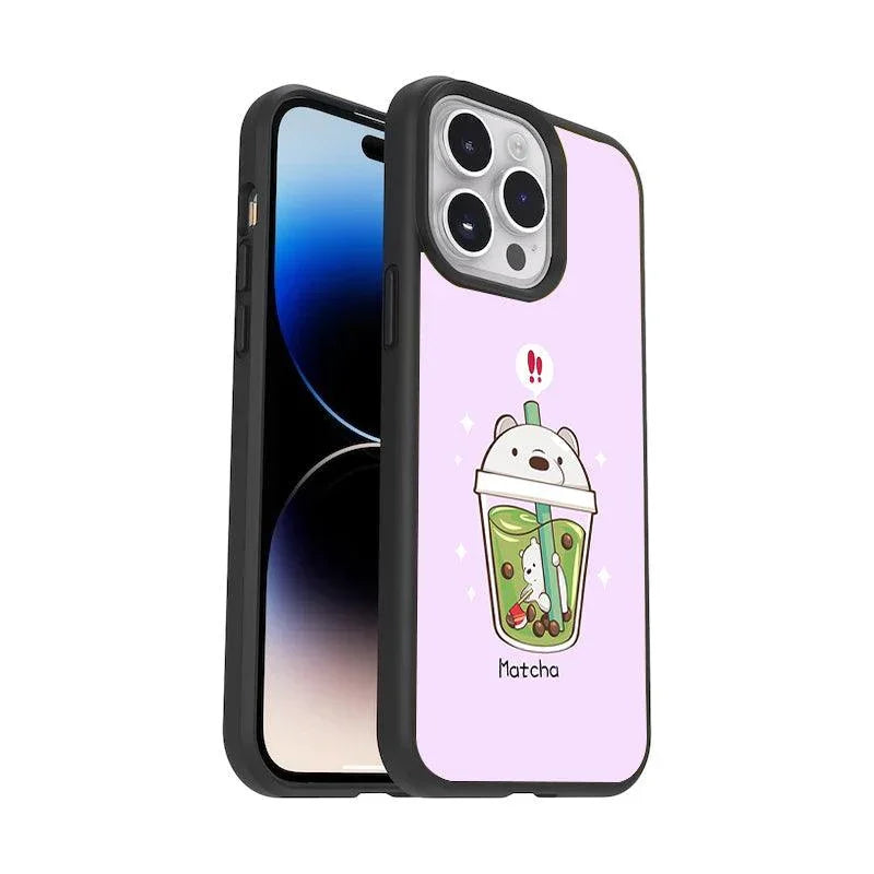 Cartoon Matcha Tea We Bare Bears Glossy Metal Case Cover For Oppo - ShopOnCliQ