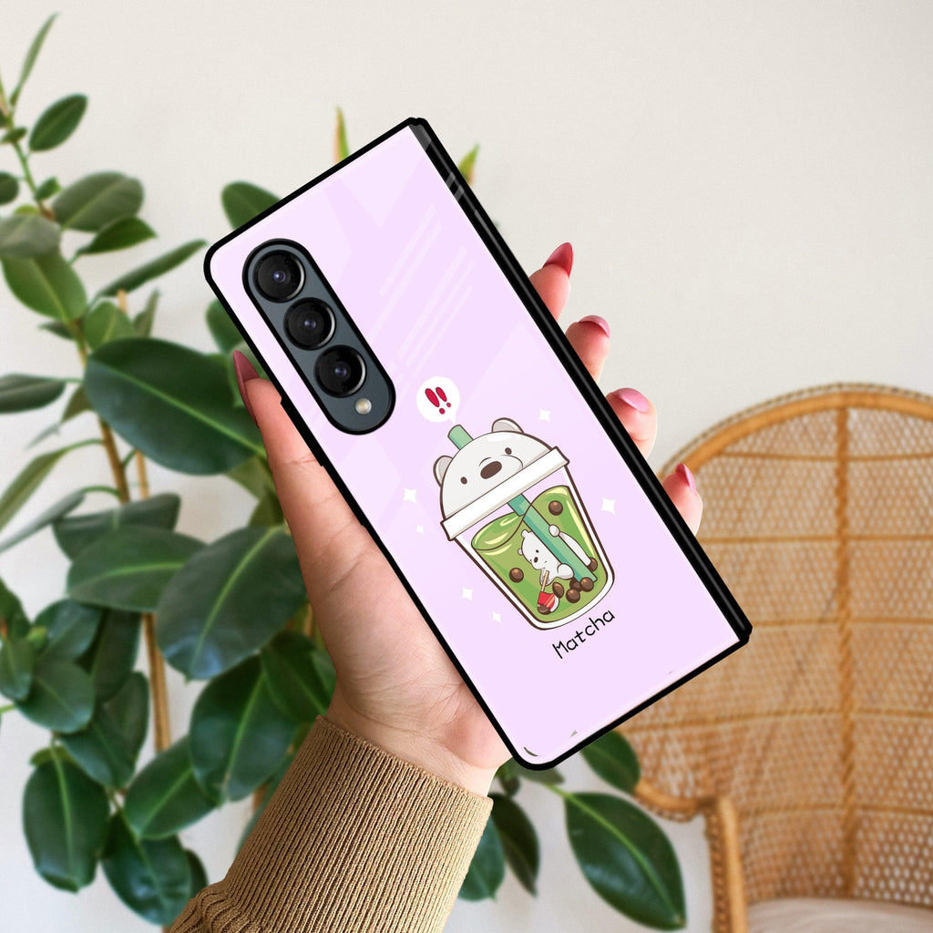 Cartoon Matcha Tea We Bare Bears Glossy Metal Case Cover For Samsung - ShopOnCliQ