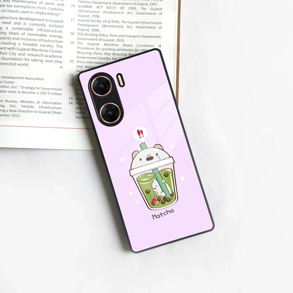 Cartoon Matcha Tea We Bare Bears Glossy Metal Case Cover For Vivo - ShopOnCliQ