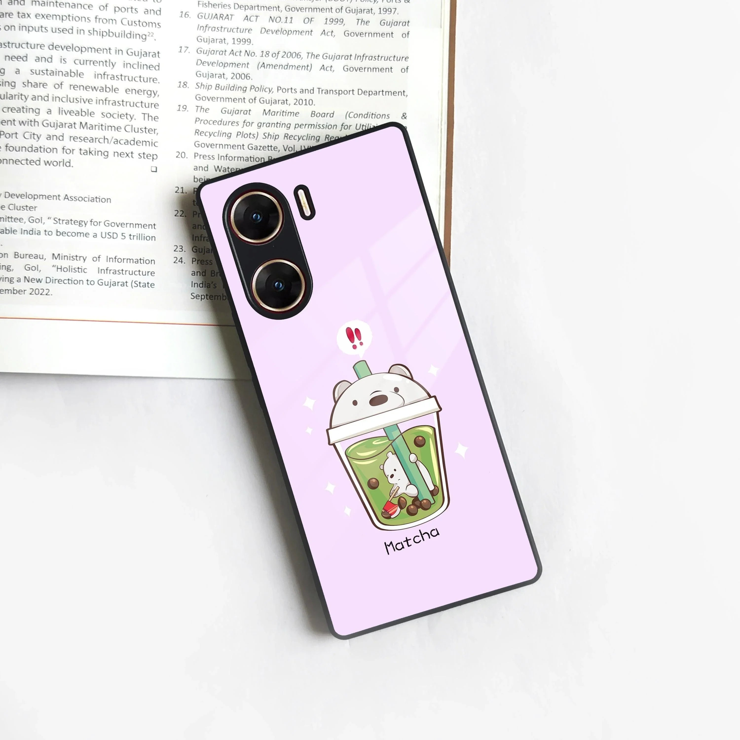 Cartoon Matcha Tea We Bare Bears Glossy Metal Case Cover For Vivo - ShopOnCliQ