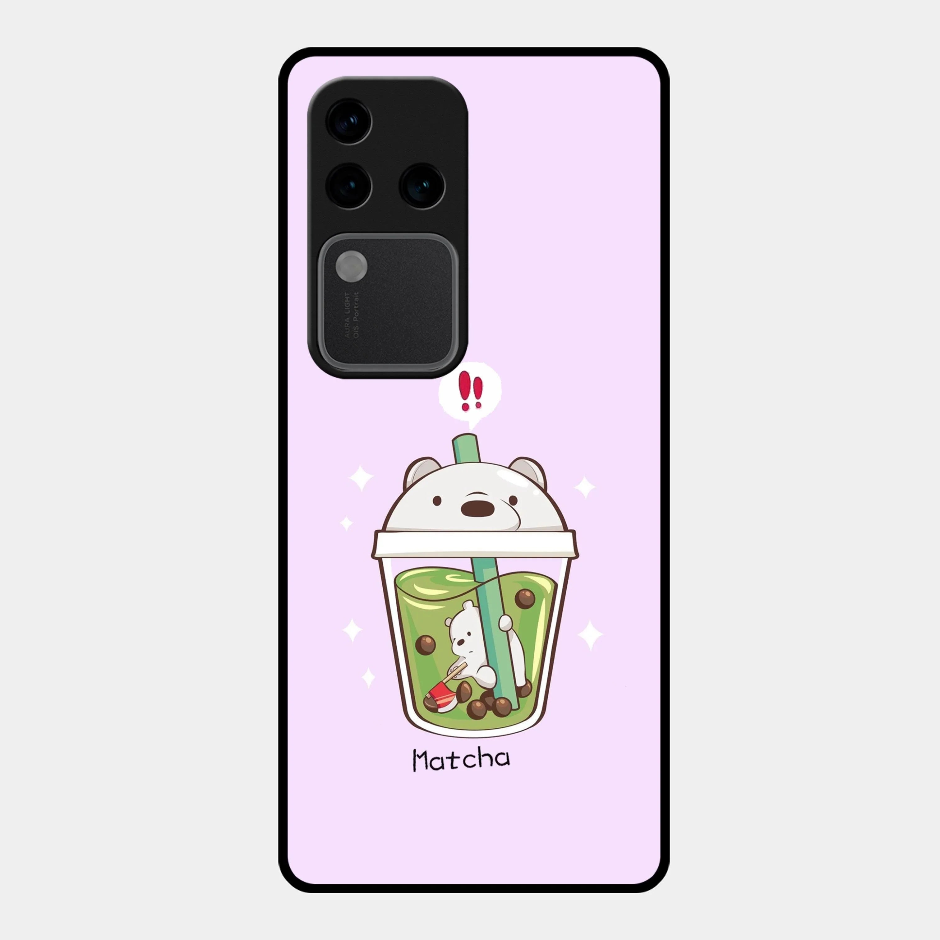 Cartoon Matcha Tea We Bare Bears Glossy Metal Case Cover For Vivo - ShopOnCliQ