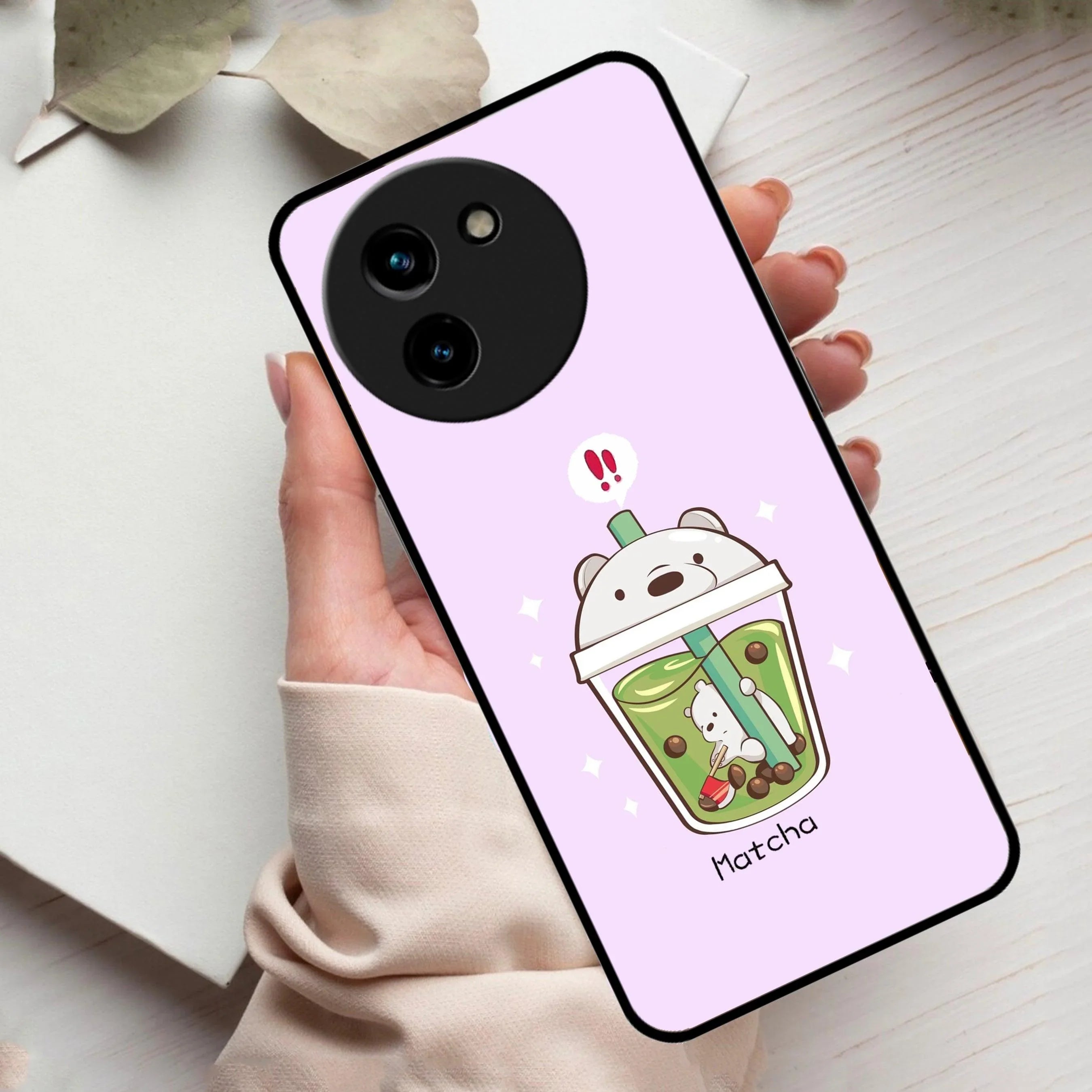 Cartoon Matcha Tea We Bare Bears Glossy Metal Case Cover For Vivo - ShopOnCliQ