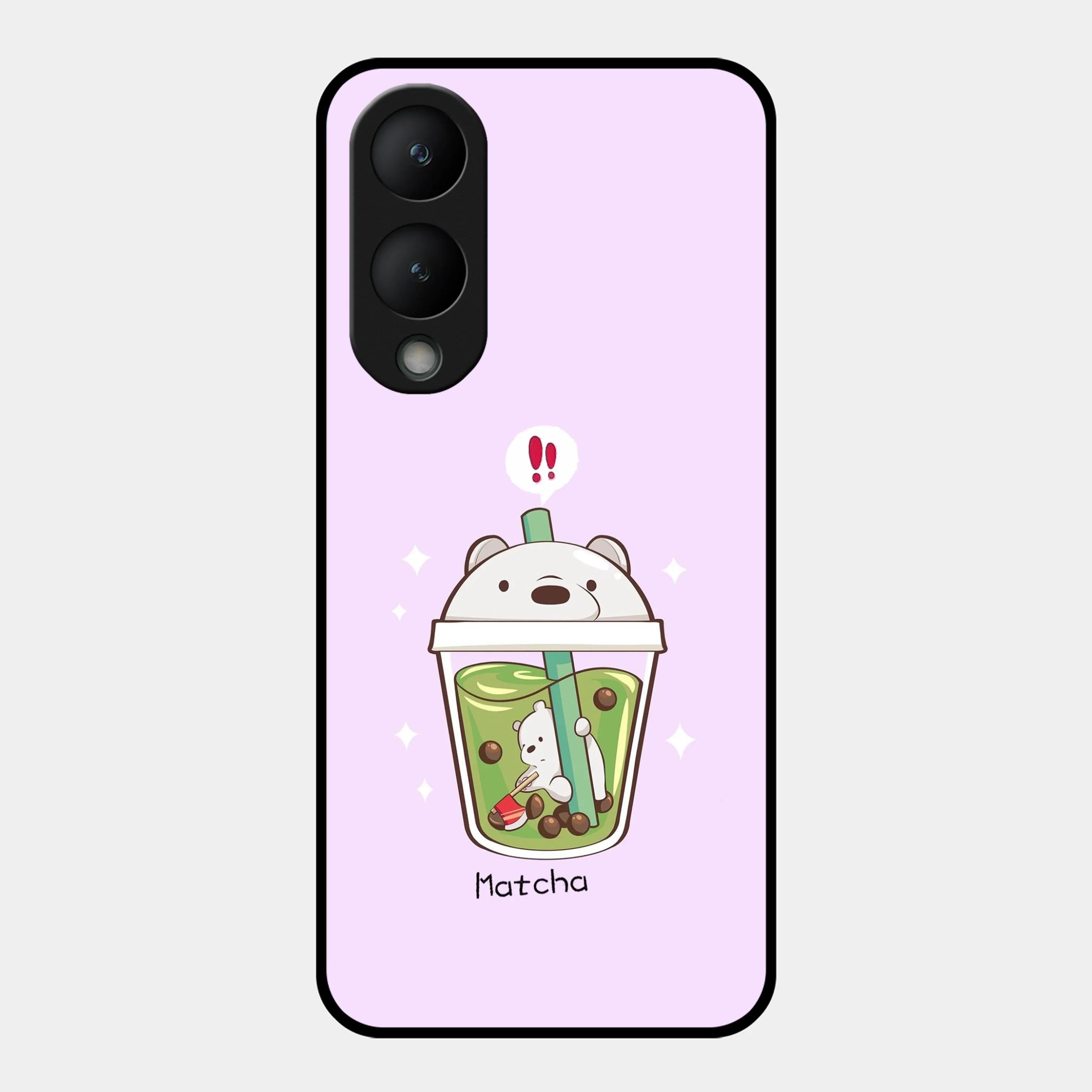 Cartoon Matcha Tea We Bare Bears Glossy Metal Case Cover For Vivo - ShopOnCliQ
