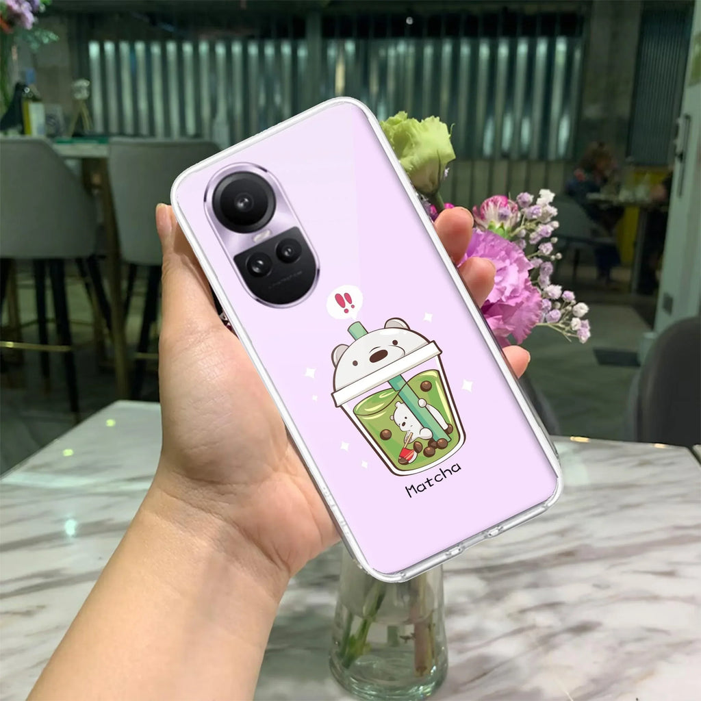 Cartoon Matcha Tea We Bare Bears Silicon Case For Oppo Reno 8 5G