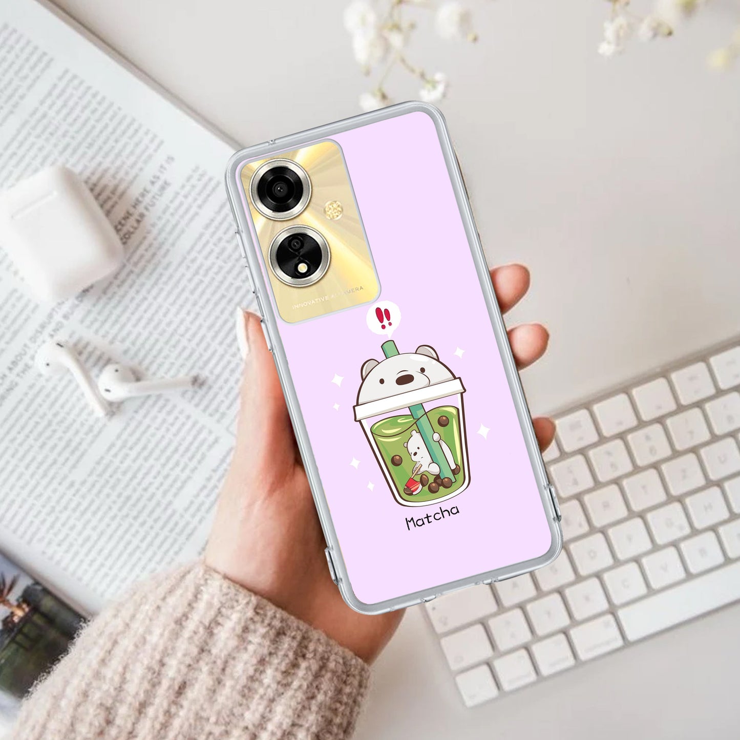 Cartoon Matcha Tea We Bare Bears Silicon Case For Oppo ShopOnCliQ