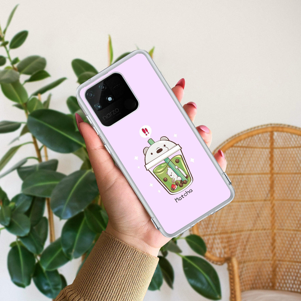 Cartoon Matcha Tea We Bare Bears Silicon Case For Realme Narzo 50 5G