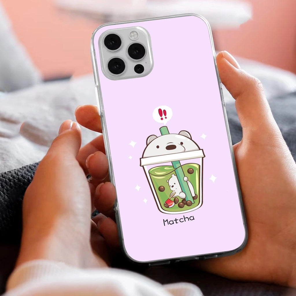 Cartoon Matcha Tea We Bare Bears Silicon Case For iQOO Neo 7 5G