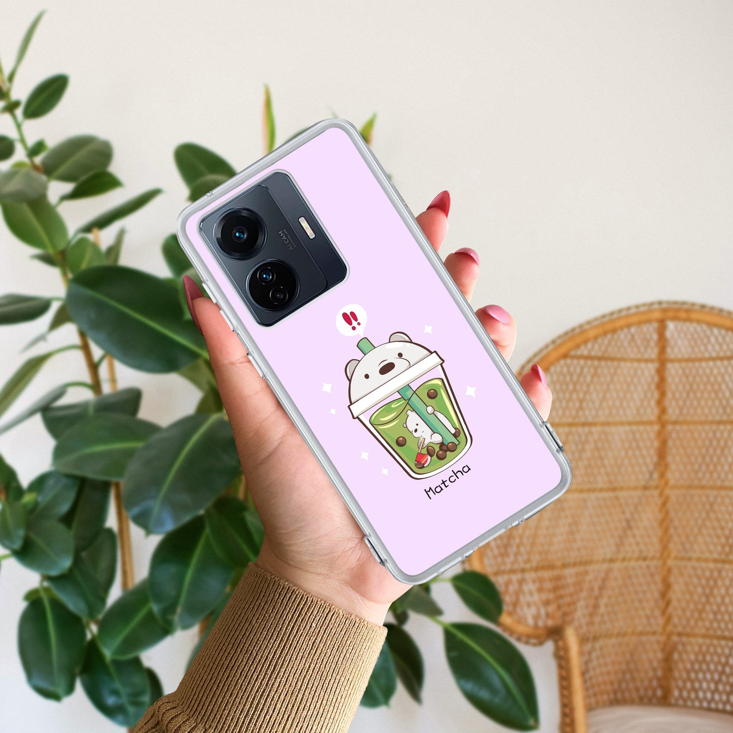 Cartoon Matcha Tea We Bare Bears Silicon Case For iQOO ShopOnCliQ