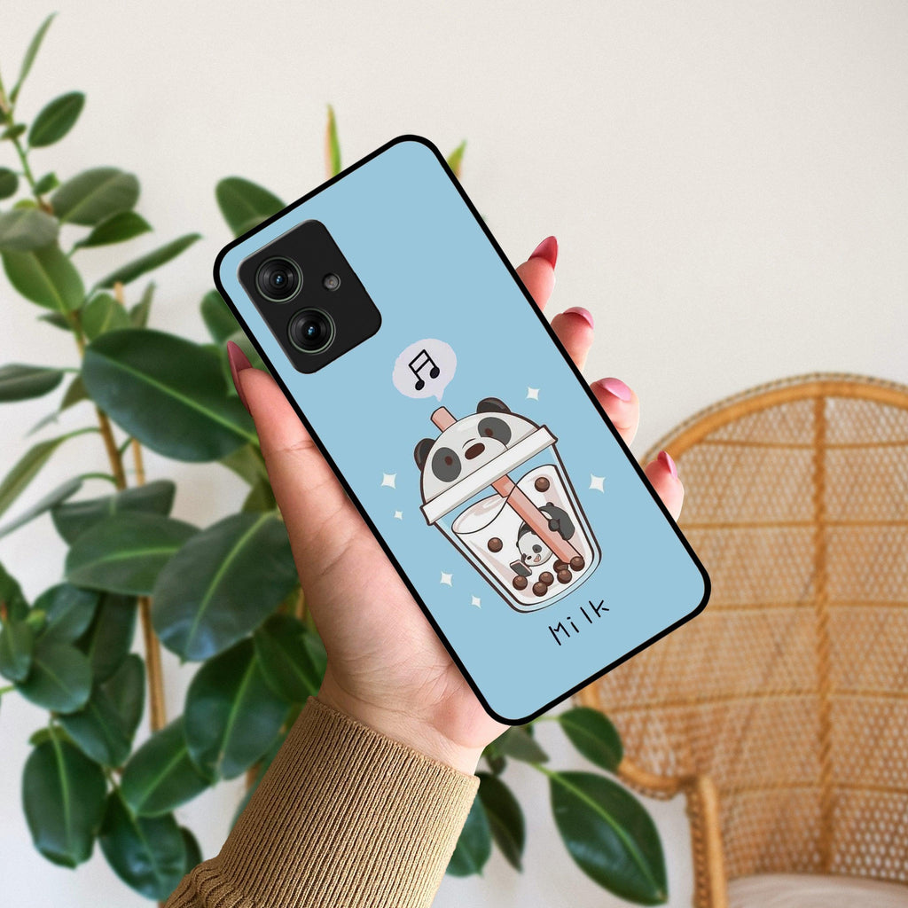 Cartoon Milk Tea We Bare Bears Glossy Metal Case Cover For Motorola - ShopOnCliQ