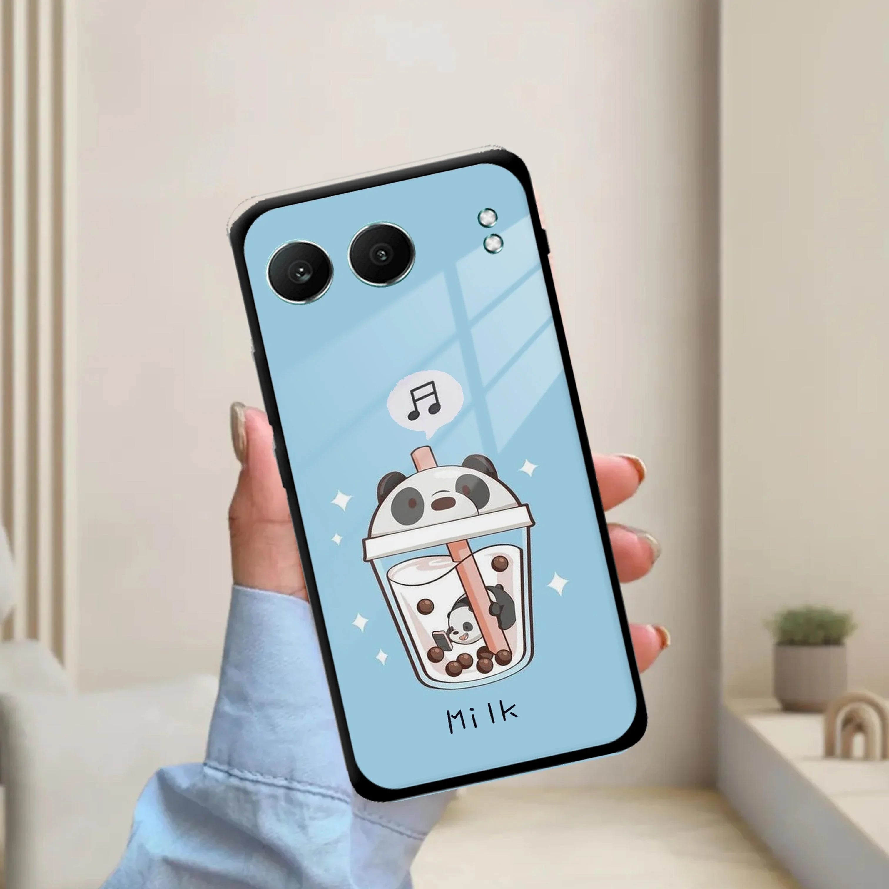 Cartoon Milk Tea We Bare Bears Glossy Metal Case Cover For OnePlus - ShopOnCliQ