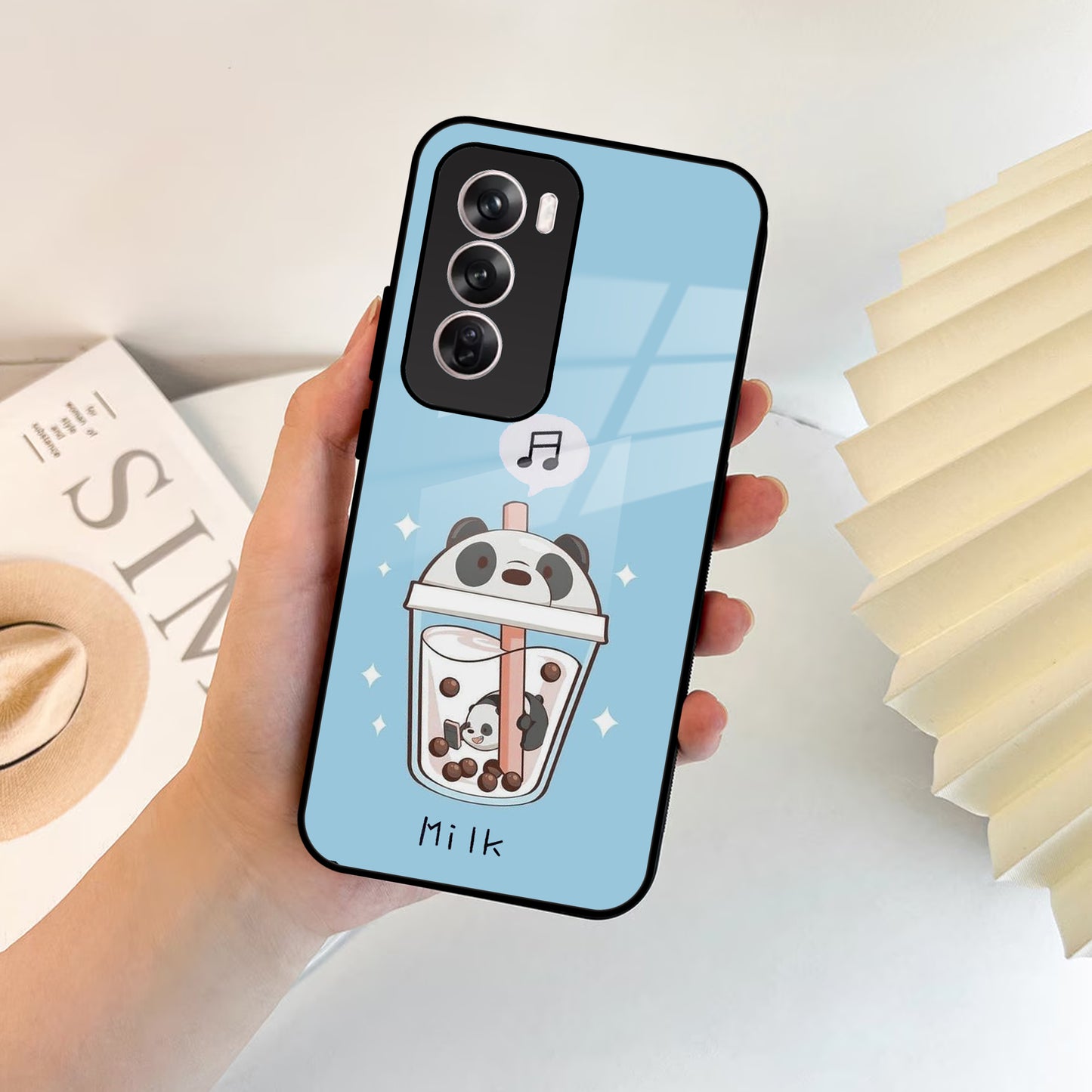 Cartoon Milk Tea We Bare Bears Glossy Metal Case Cover For Oppo ShopOnCliQ