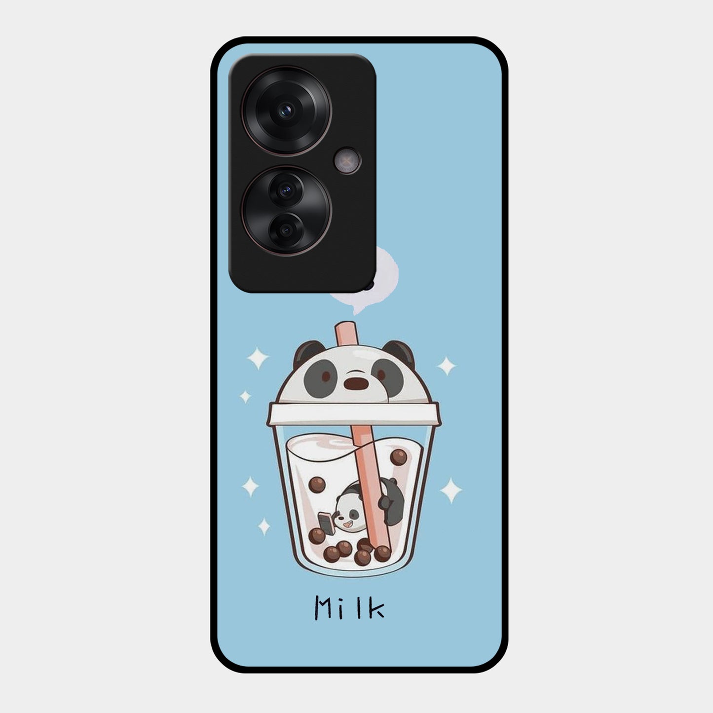 Cartoon Milk Tea We Bare Bears Glossy Metal Case Cover For Oppo - ShopOnCliQ