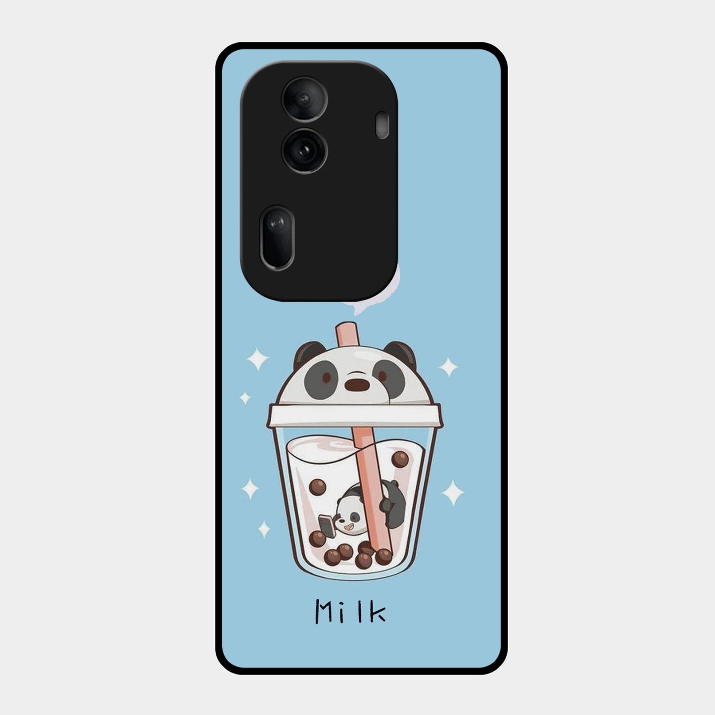 Cartoon Milk Tea We Bare Bears Glossy Metal Case Cover For Oppo - ShopOnCliQ