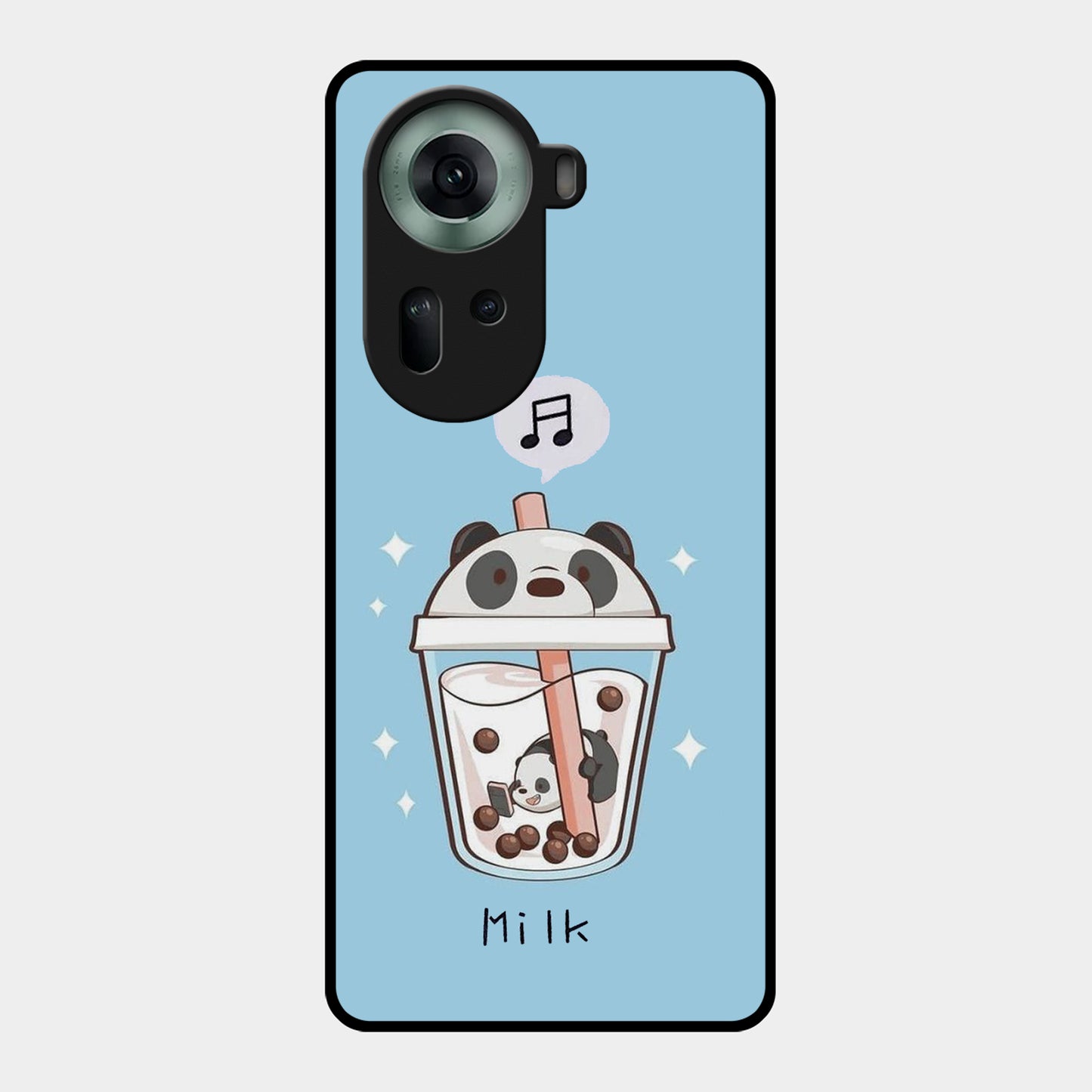 Cartoon Milk Tea We Bare Bears Glossy Metal Case Cover For Oppo - ShopOnCliQ