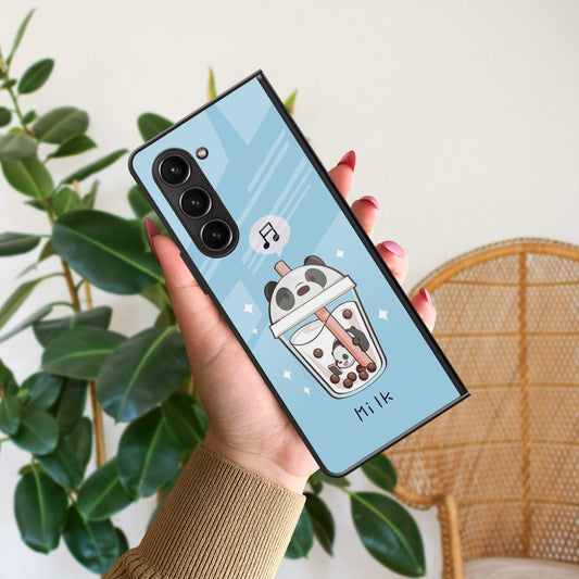 Cartoon Milk Tea We Bare Bears Glossy Metal Case Cover For Samsung