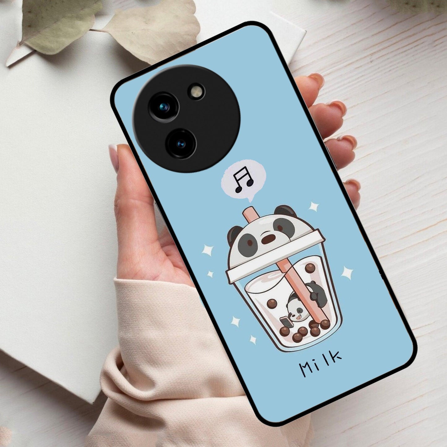 Cartoon Milk Tea We Bare Bears Glossy Metal Case Cover For Vivo