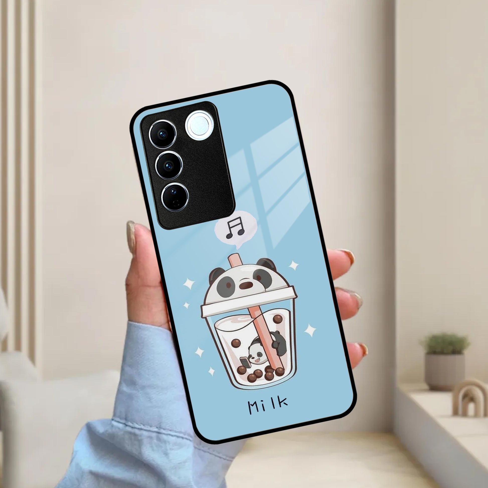 Cartoon Milk Tea We Bare Bears Glossy Metal Case Cover For Vivo ShopOnCliQ