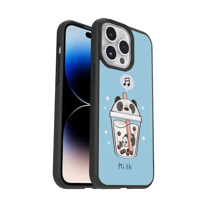 Cartoon Milk Tea We Bare Bears Glossy Metal Case Cover For iPhone - ShopOnCliQ