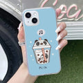 Cartoon Milk Tea We Bare Bears Silicon Case For iPhone 15 Plus