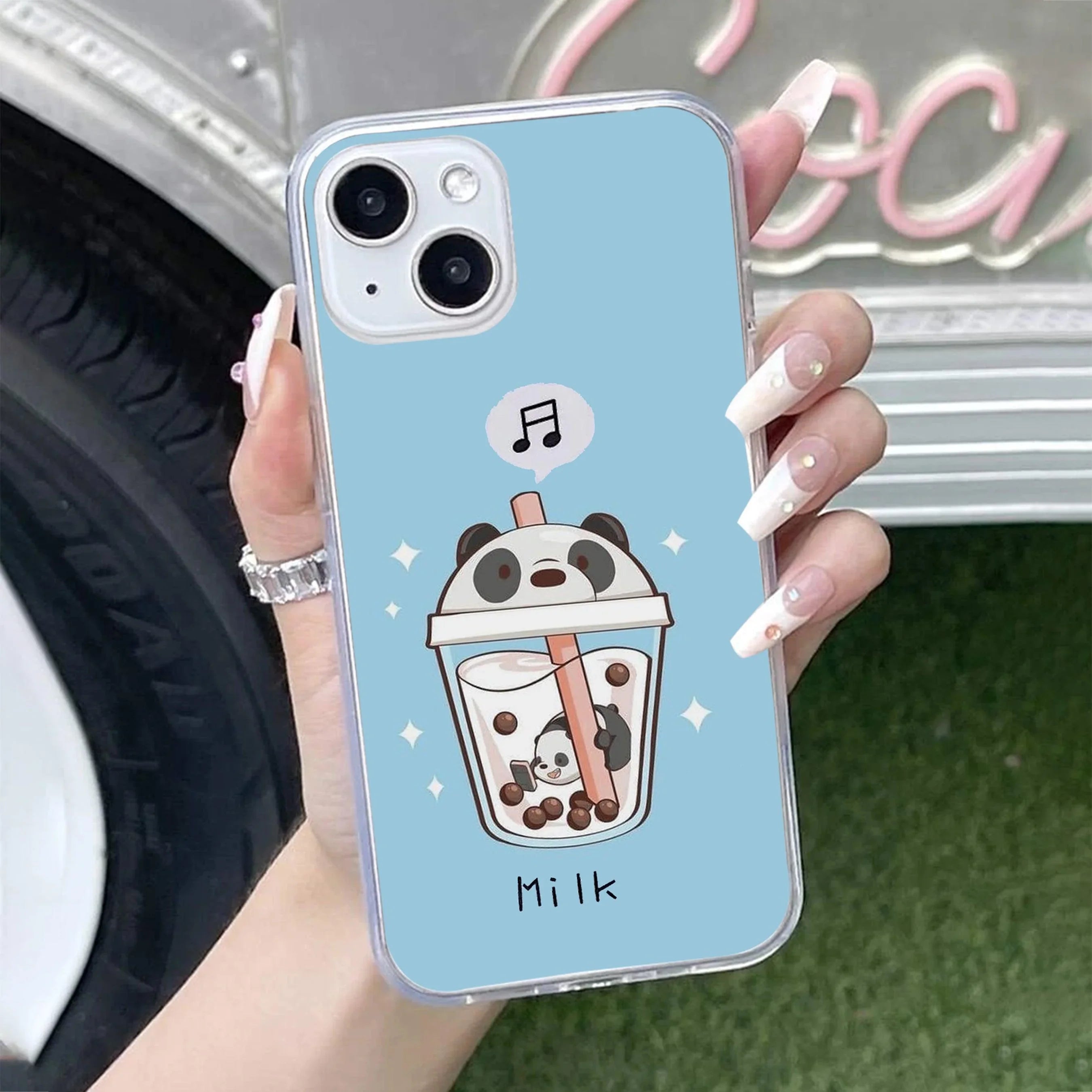 Cartoon Milk Tea We Bare Bears Silicon Case For iPhone