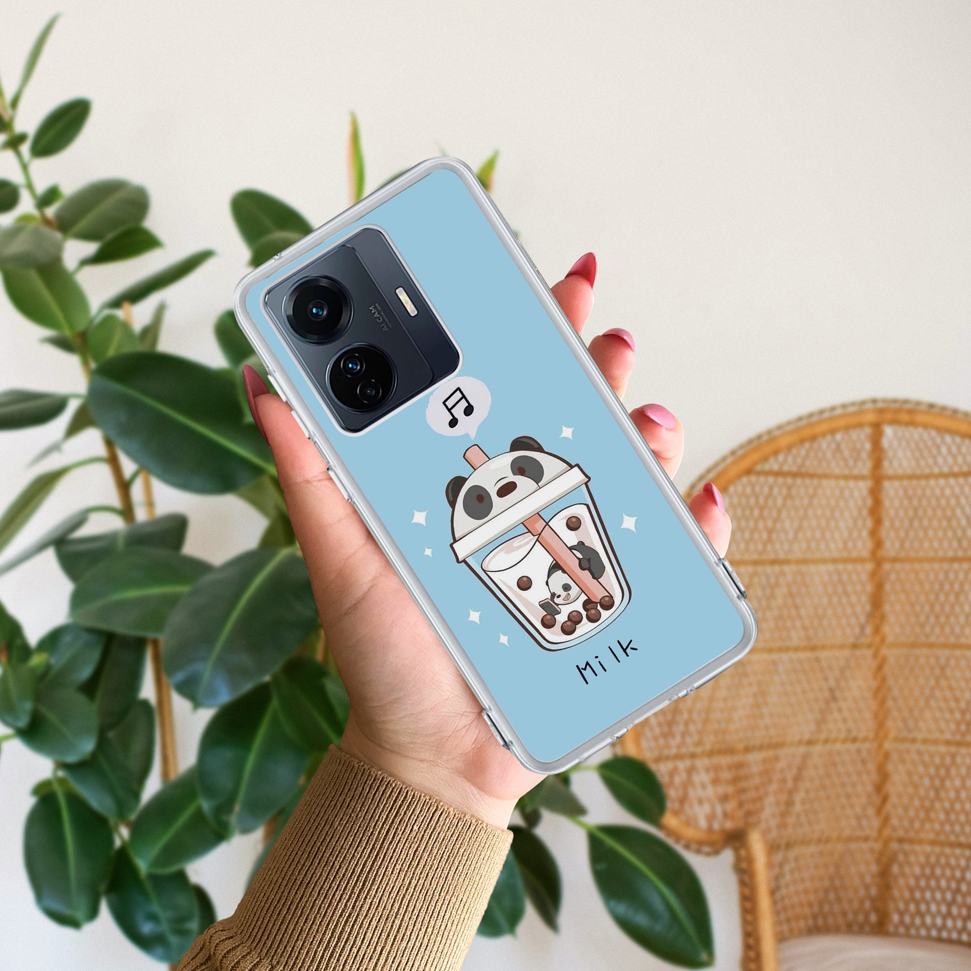 Cartoon Milk Tea We Bare Bears Silicon Case For iQOO ShopOnCliQ