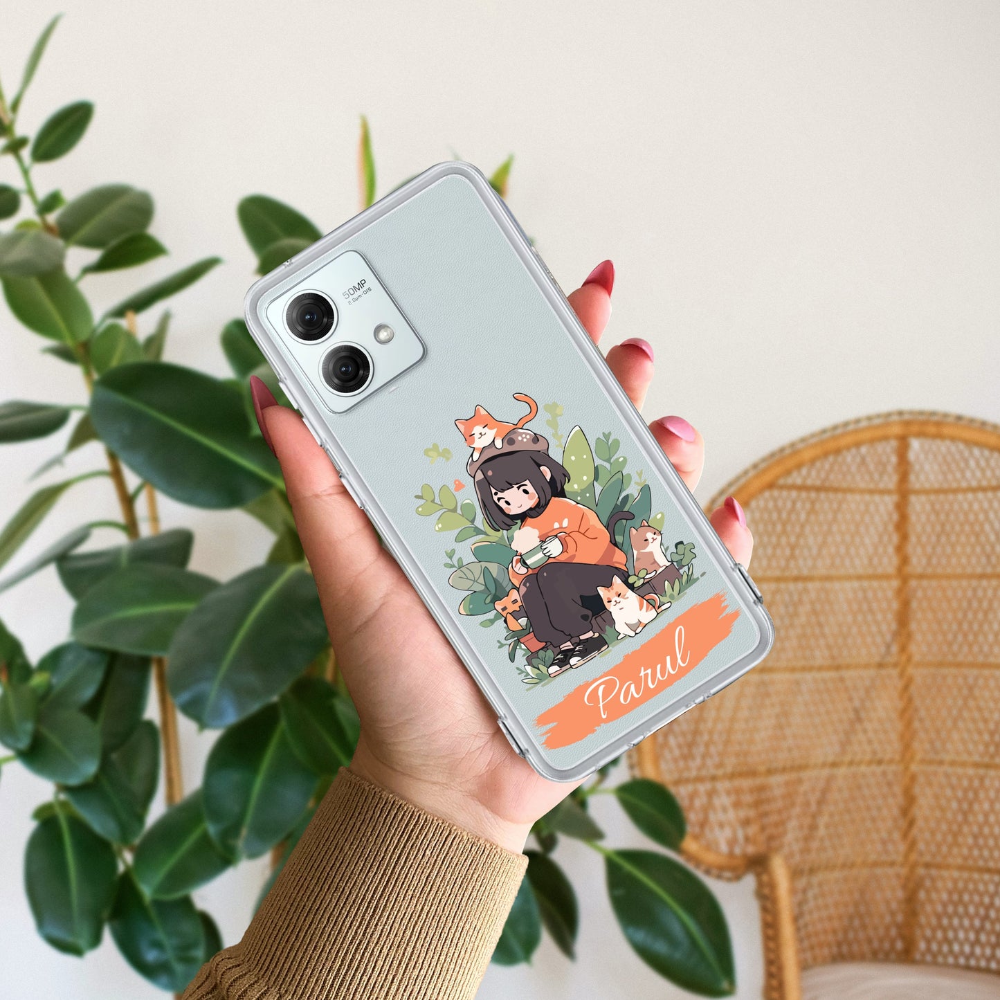 Cat Lover Customize Transparent Silicon Case For Motorola ShopOnCliQ