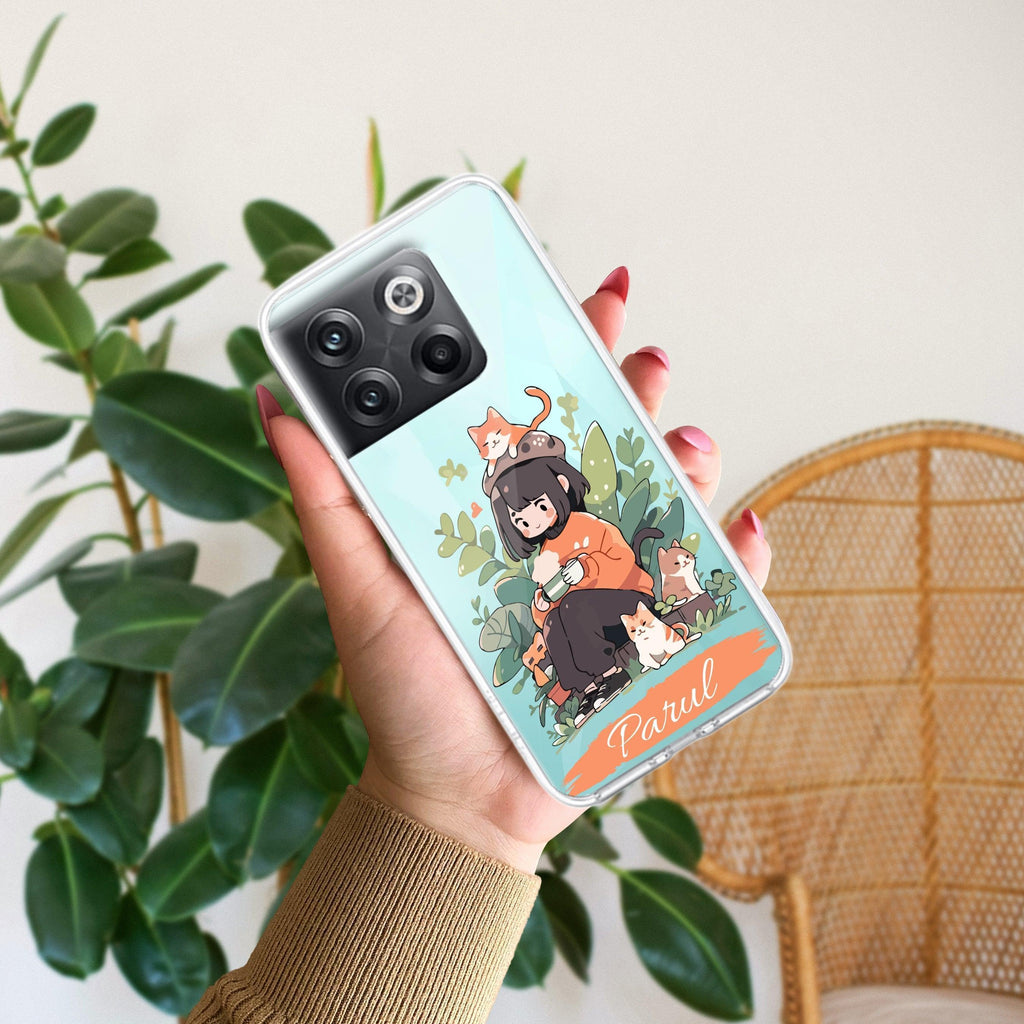 Cat Lover Customize Anti Yellow Case For OnePlus 10T 5G