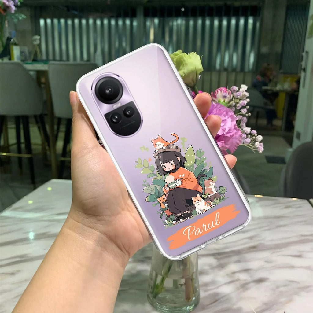 Cat Lover Customize Anti Yellow Case For Oppo Reno 10 5G