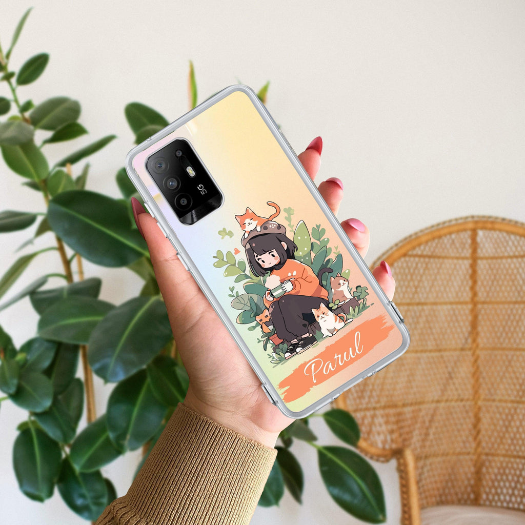 Cat Lover Customize Anti Yellow Case For Oppo F19 Pro Plus