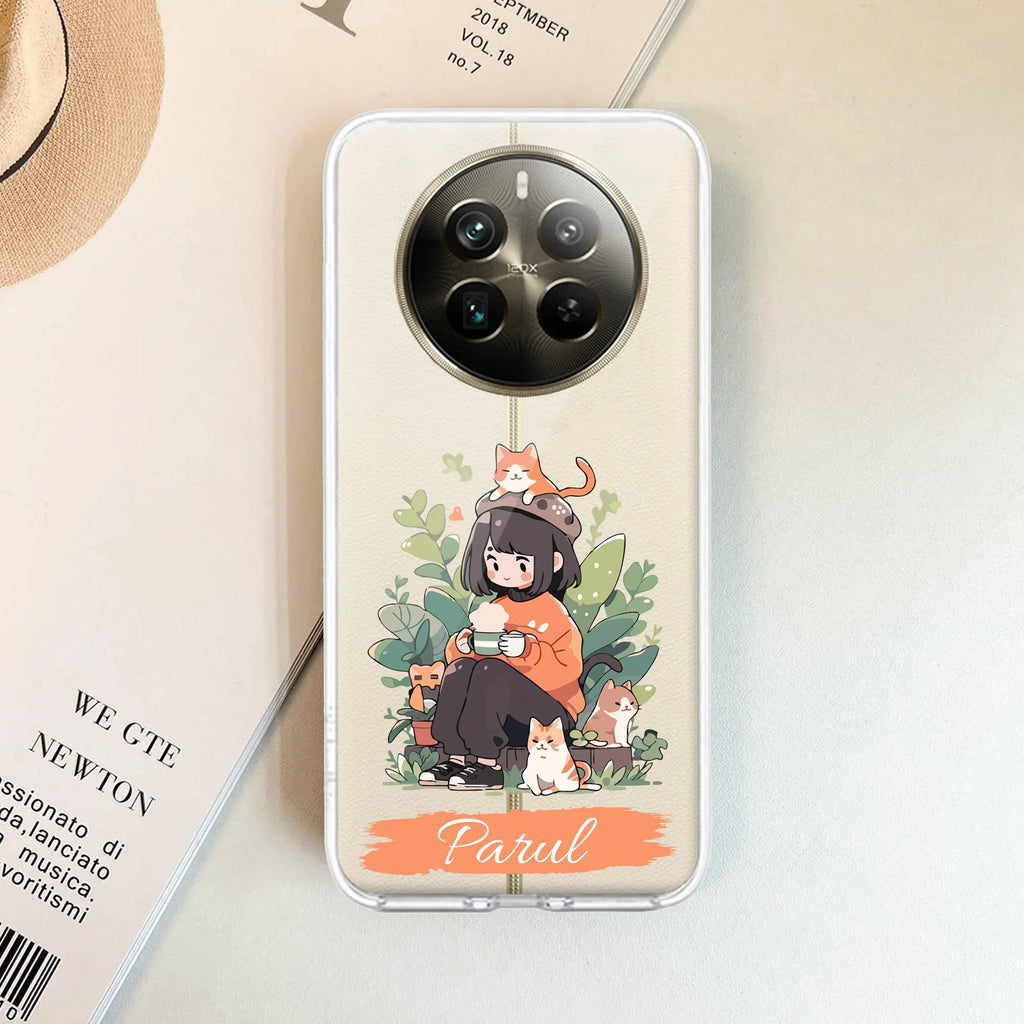 Cat Lover Customize Transparent Silicon Case For Realme 11 Pro+ 5G