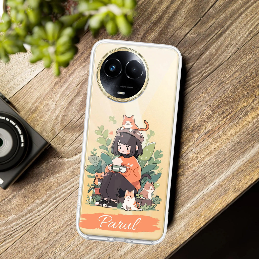 Cat Lover Customize Transparent Silicon Case For Realme C67 5G