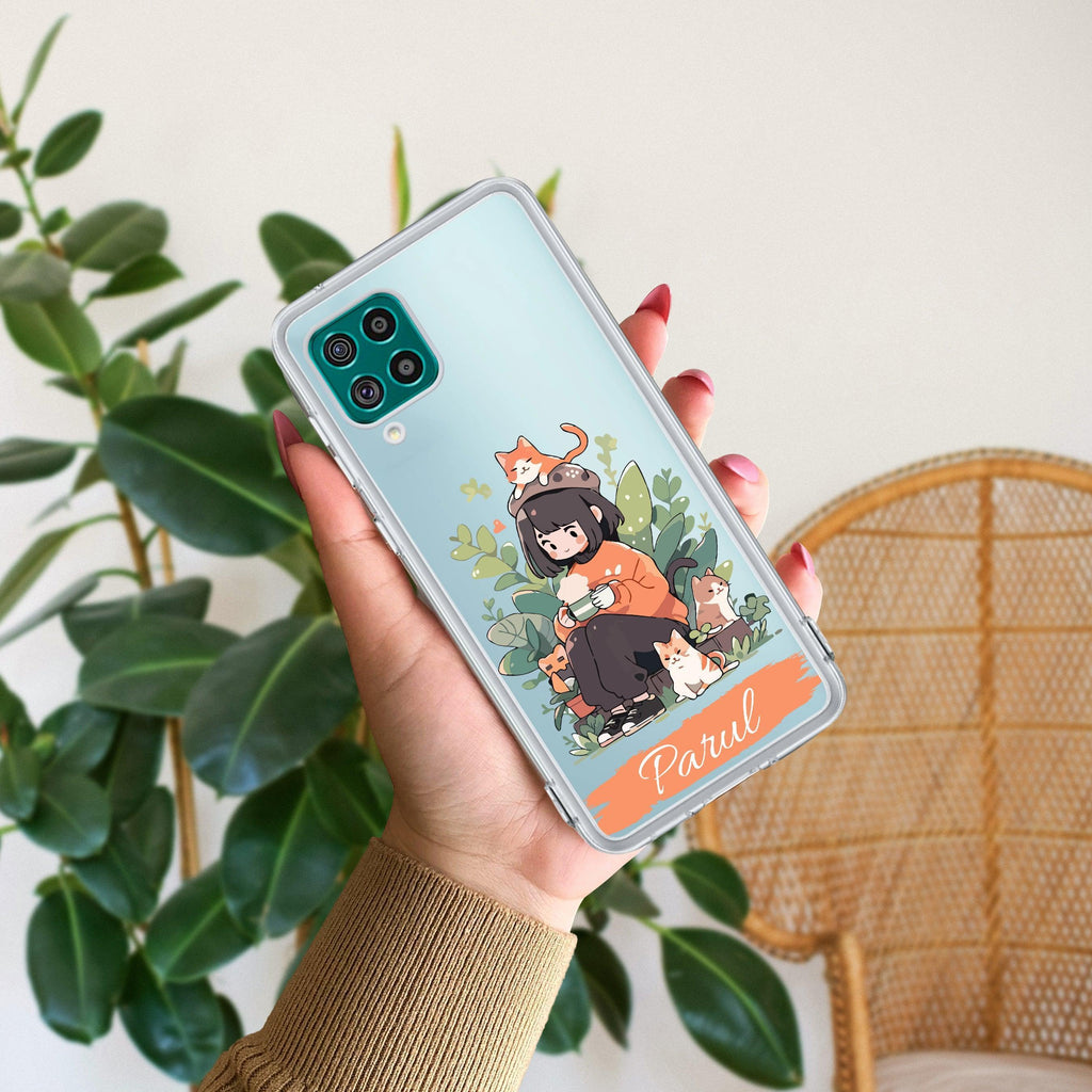 Cat Lover Customize Anti Yellow Case For Samsung Galaxy F62