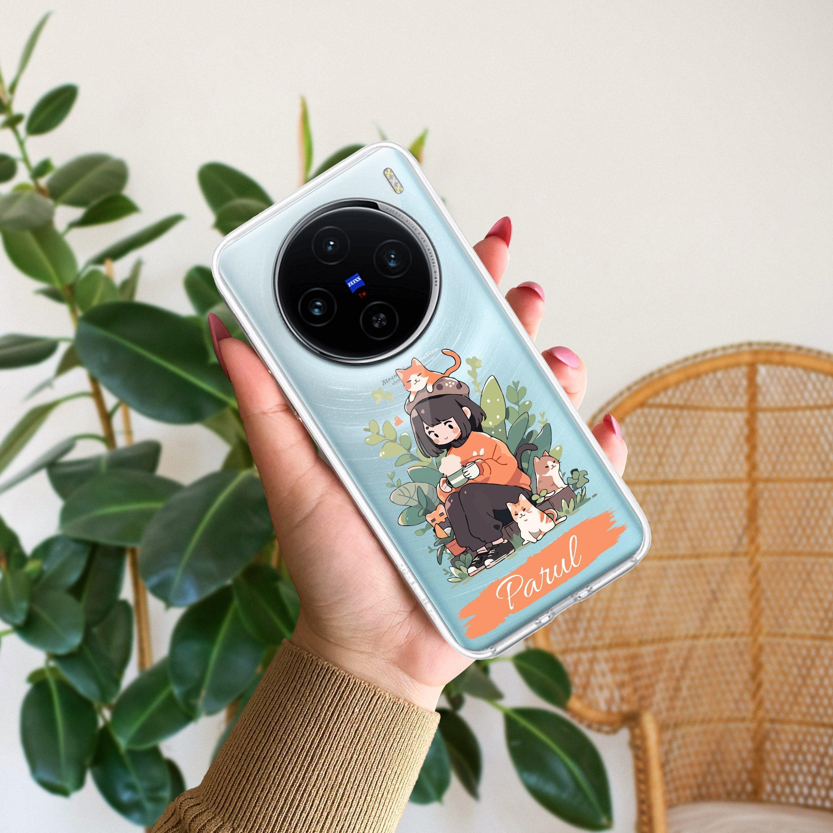 Cat Lover Customize Transparent Silicon Case For Vivo Y16