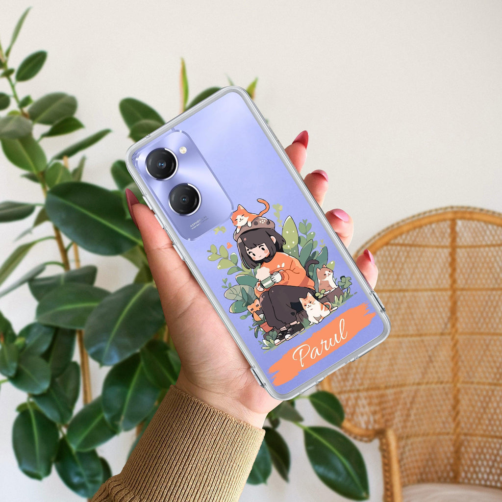 Cat Lover Customize Transparent Silicon Case For Vivo V30 Pro 5G