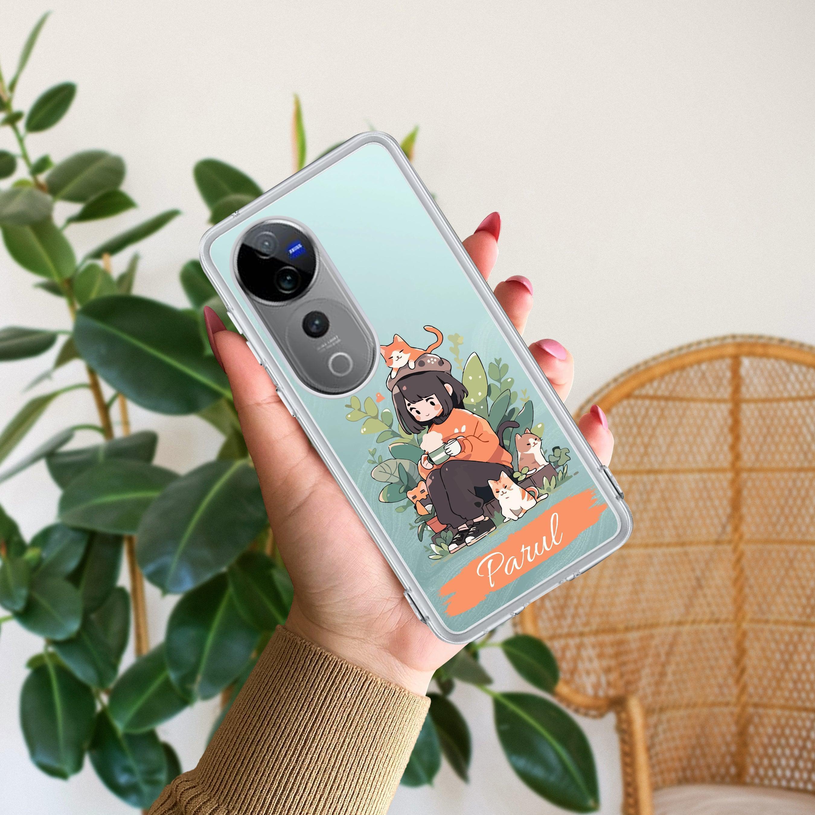 Cat Lover Customize Transparent Silicon Case For Vivo T1 5G