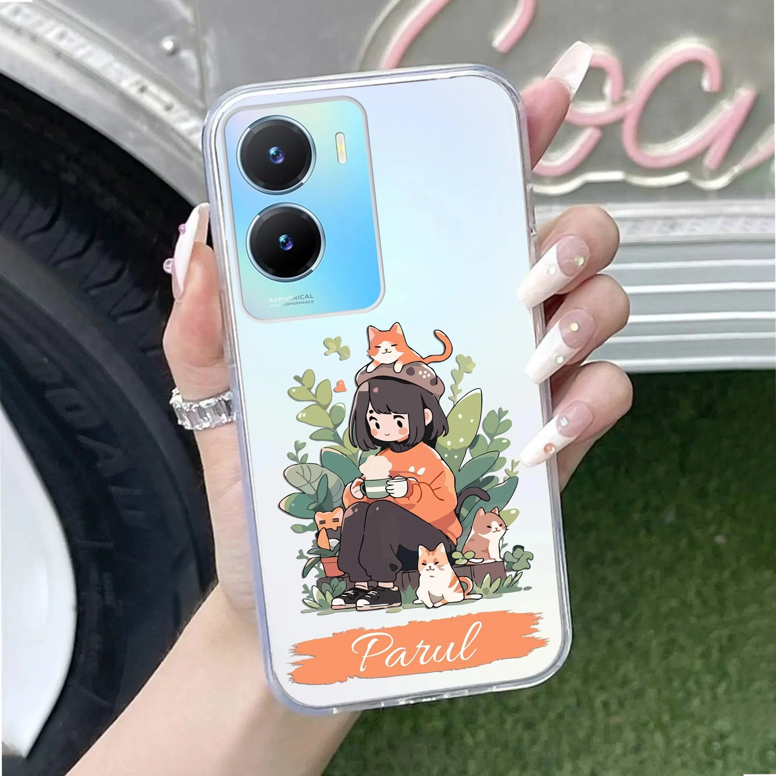 Cat Lover Customize Anti Yellow Case For Vivo Y16