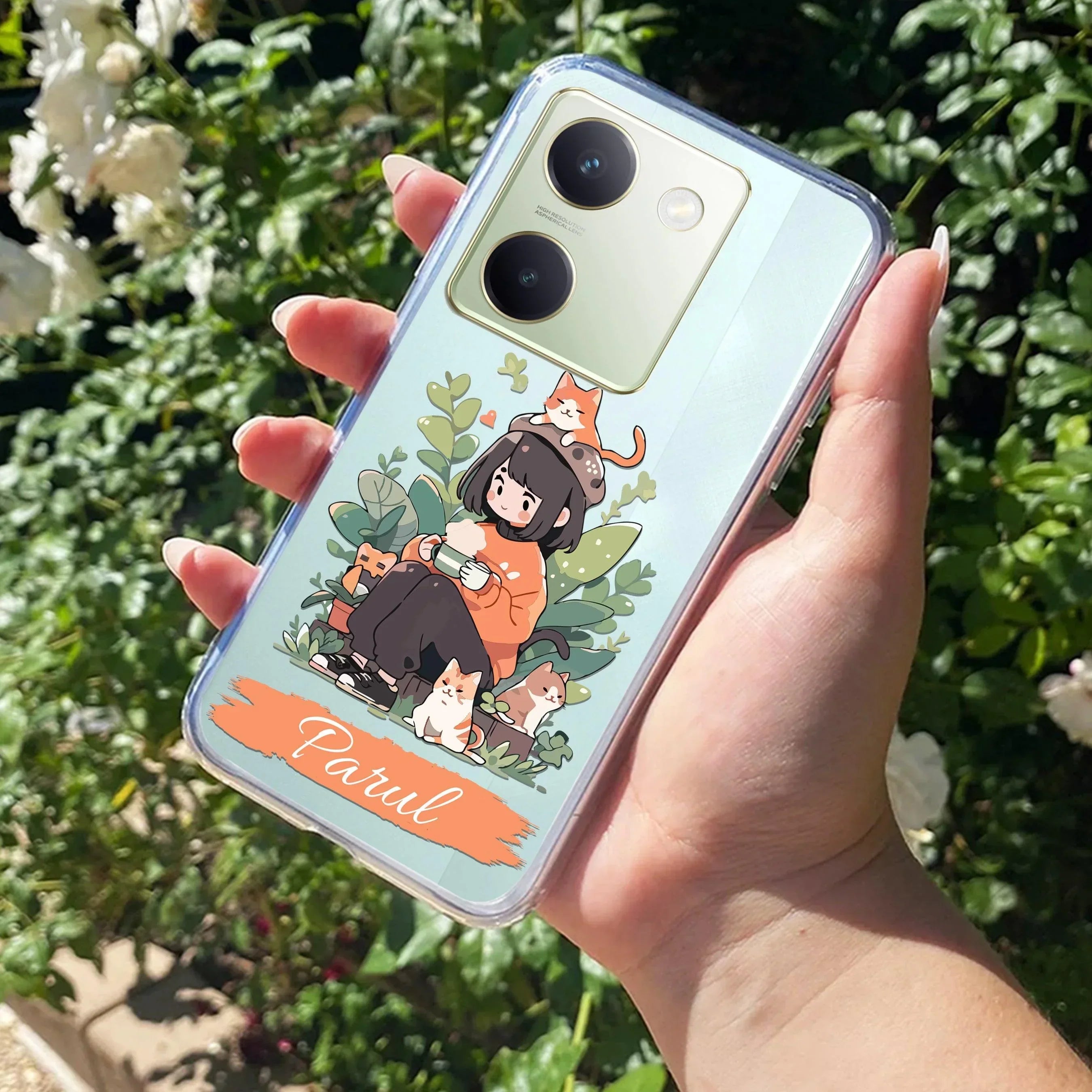Cat Lover Customize Transparent Silicon Case For Vivo V29 Pro 5G