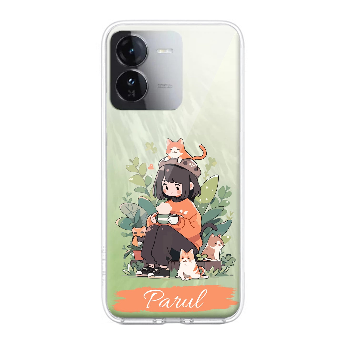 Cat Lover Customize Transparent Silicon Case For iQOO ShopOnCliQ